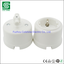 Ce Approved Vintage EU Retro Ceramic Wall Switch / Porcelain Rotary Switches/Ceramic Schuko Plug Sockets